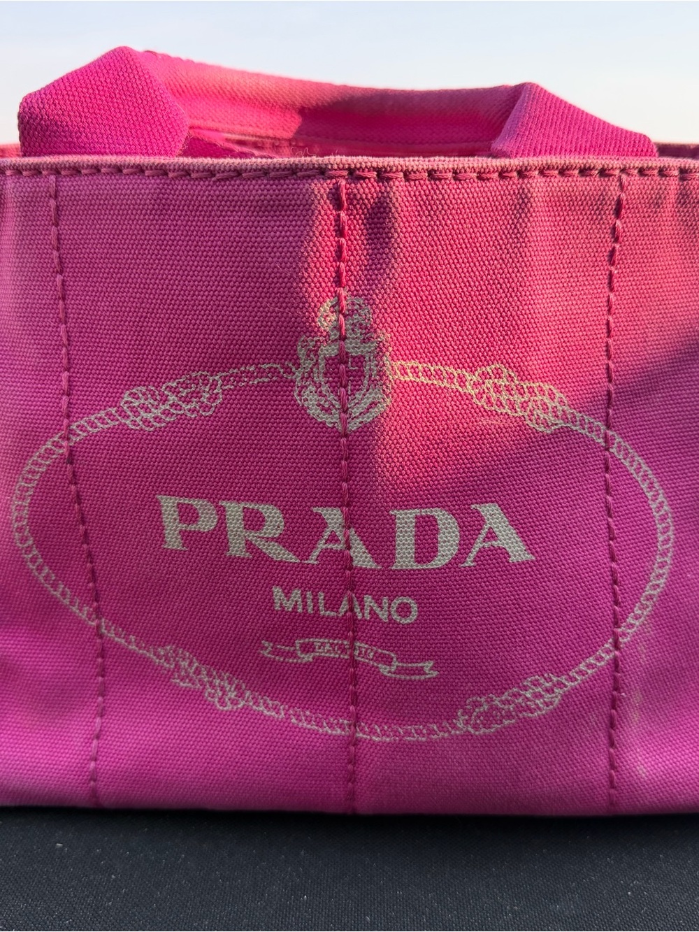 Prada Hot Pink Canvas Milano Tote